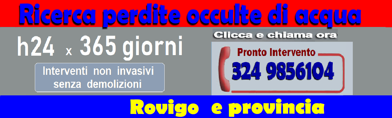 RICERCA PERDITE ACQUA OCCULTE a ROVIGO e PROVINCIA